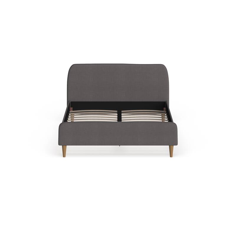 Mid-Century Fabric Upholstered Platform Bed by Baxton Studio