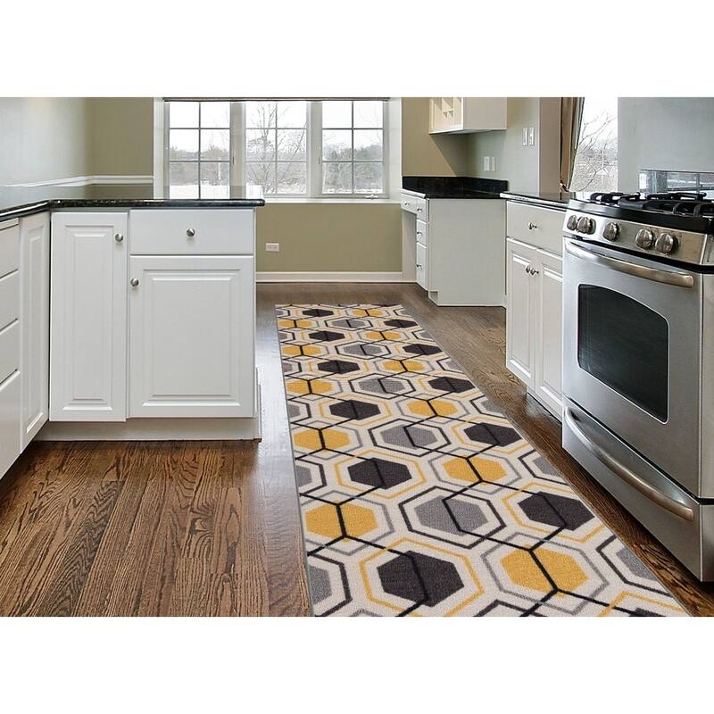 World Rug Gallery Contemporary Geometric Stripe Non-Slip Area Rug