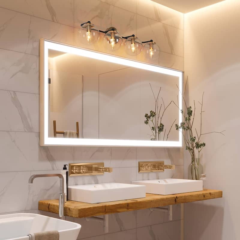 Modern Glam Black Gold 2/3/4 Light Bathroom Vanity Light Globe Seeded Glass Wall Sconces