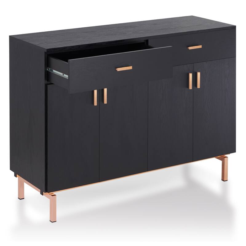 Furniture of America Mason Modern 2-drawer Closed Storage Buffet with Wine Rack