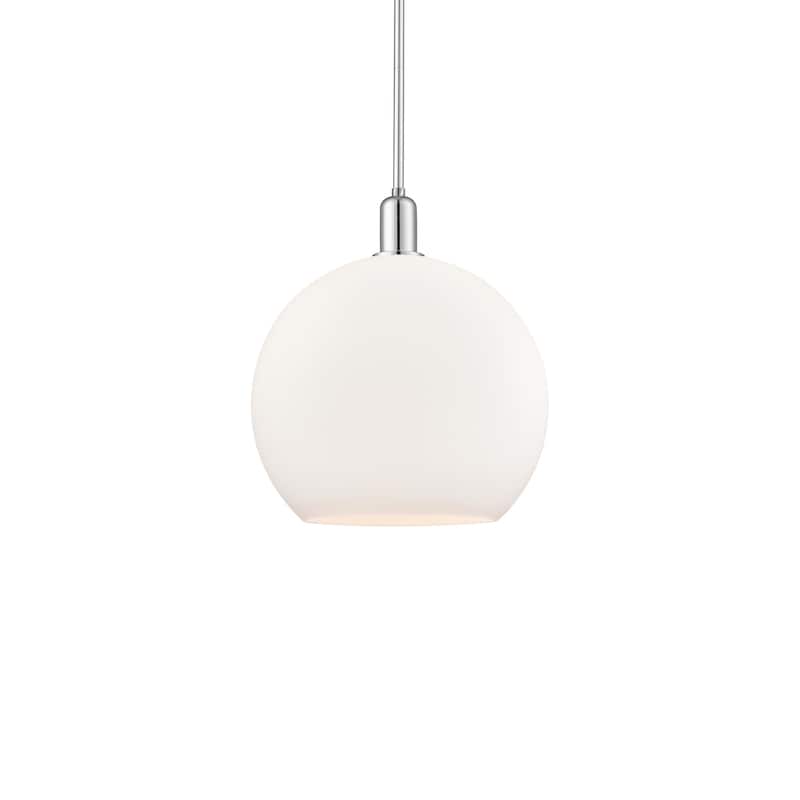 Innovations Lighting 716-1S-18-14 Athens Pendant Athens 14" Wide - Polished Chrome / Matte White