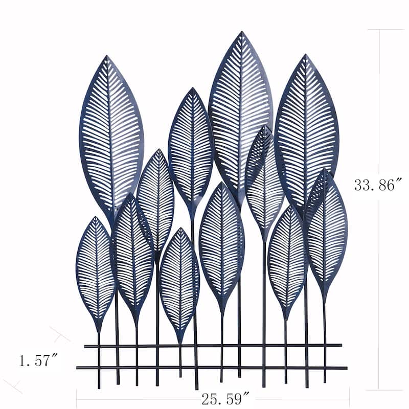 Nola - Blue Aesthetic - Blue Metal Leaves