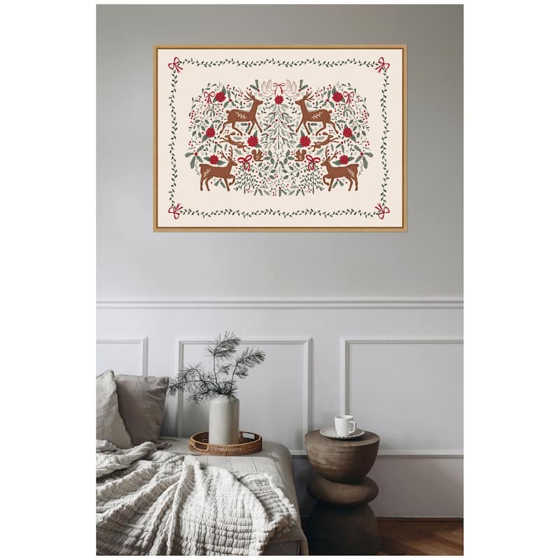 Kate and Laurel Sylvie Framed Canvas The Winter Woods by Vicky Yorke