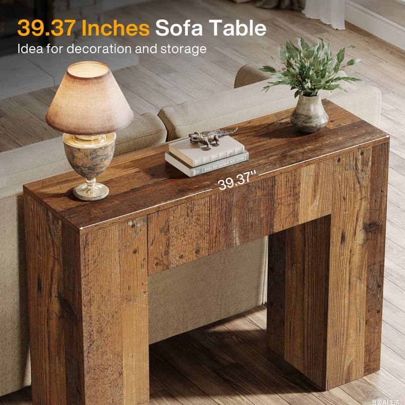 39.37" Console Table With Drawer for Entryway Hallway