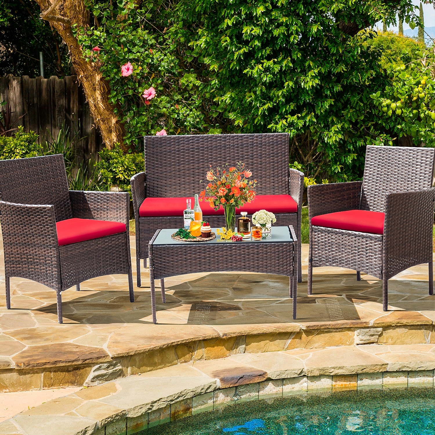 Homall 4 pieces outdoor patio furniture on sale