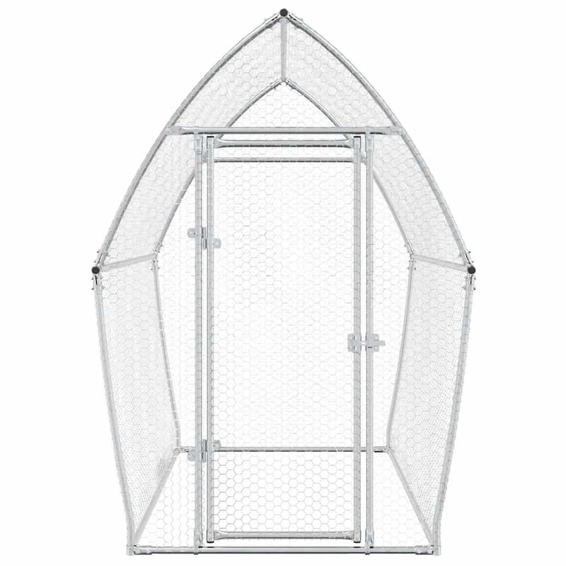 vidaXL Chicken Cage Silver 78.7"/157.5"x41.3"x71.7" Galvanized Steel