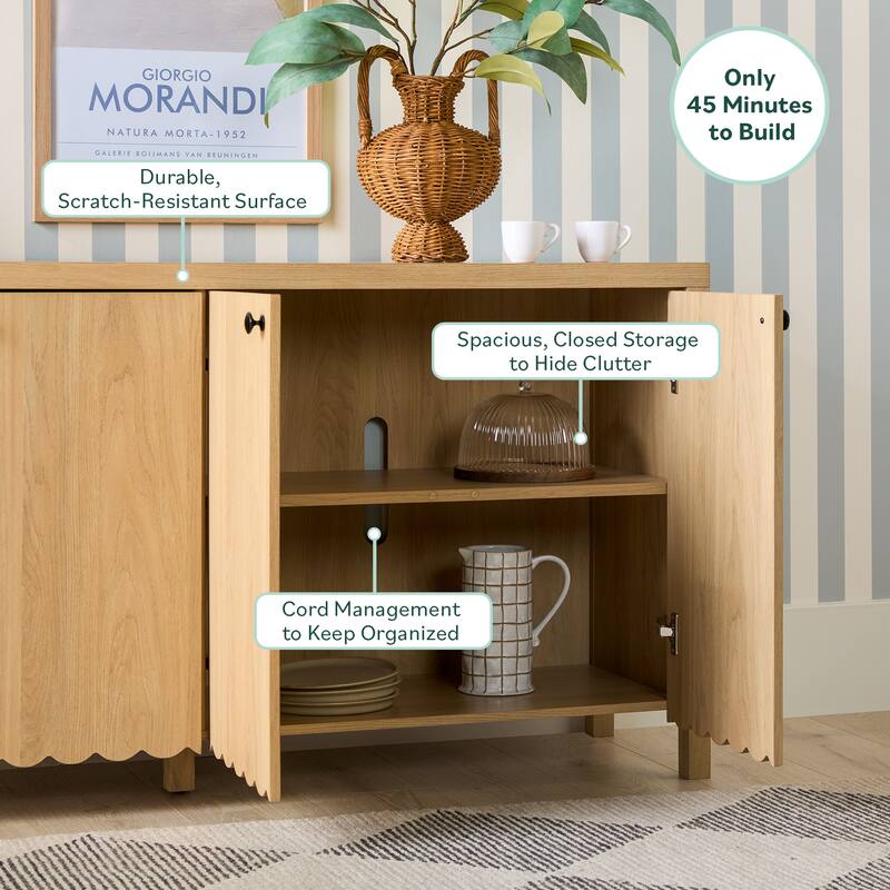 Walker Edison Modern Wood Scalloped Sideboard TV Stand