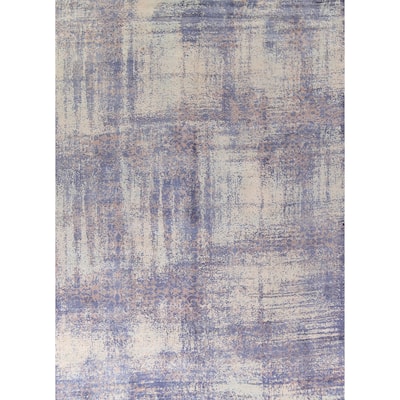 All-Over Abstract Contemporary Area Rug Handmade Wool Carpet - 8'11"x 11'11"