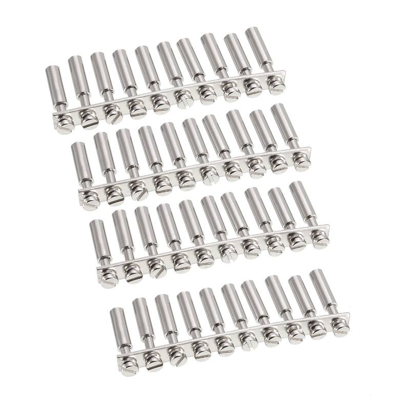 SAK-4EN DIN Rail Terminal Block 800V 32A 10 Positions Insert-Pull Strip 4 Pcs - Silver Tone