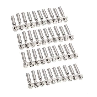 SAK-4EN DIN Rail Terminal Block 800V 32A 10 Positions Insert-Pull Strip 4 Pcs - Silver Tone