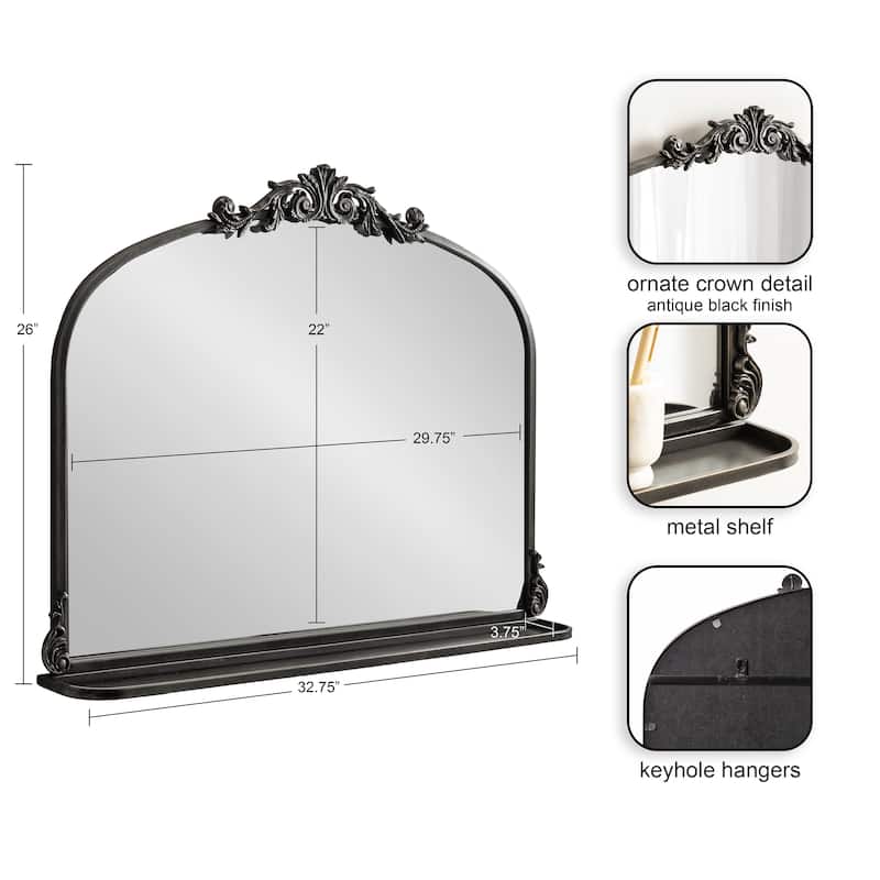 Kate and Laurel Arendahl Traditional Arch Mirror with Shelf