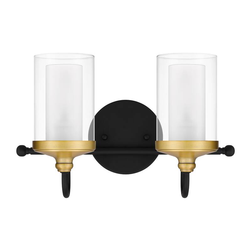 Rowland 2-Light Matte Black Vanity Light