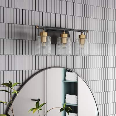 Modern Clear Glass Shades Vanity Light Fixture for Bathroom