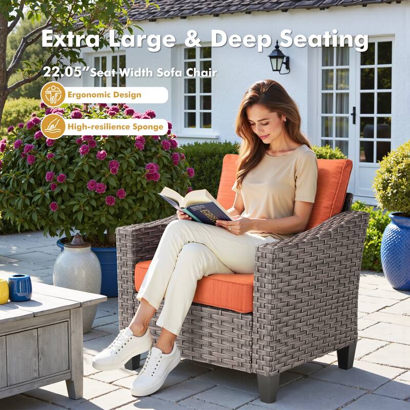 XIZZI Outdoor Patio Furniture Set with Fire Pit Table