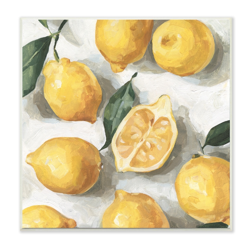 Fruit Wall Art Lemons Home Decor Simple Painting in Acrylic and