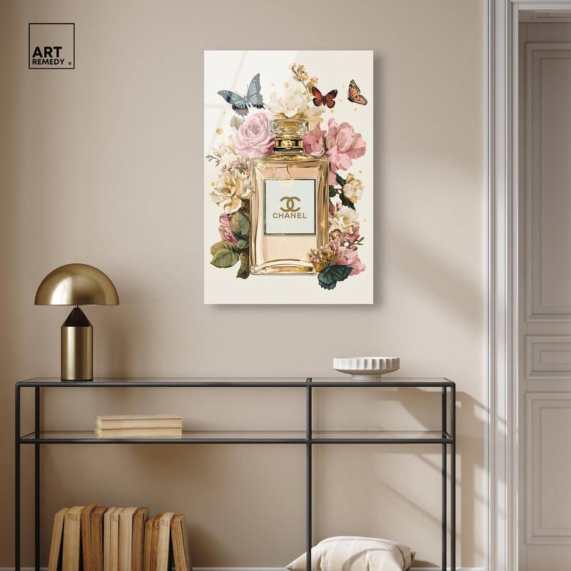 Glam Bloom Butterfly Perfume Acrylic by Art Remedy, Ready to Hang