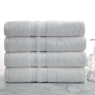 Blue Nile Mills Geneva Cotton Solid Bath Towel, Set of 4