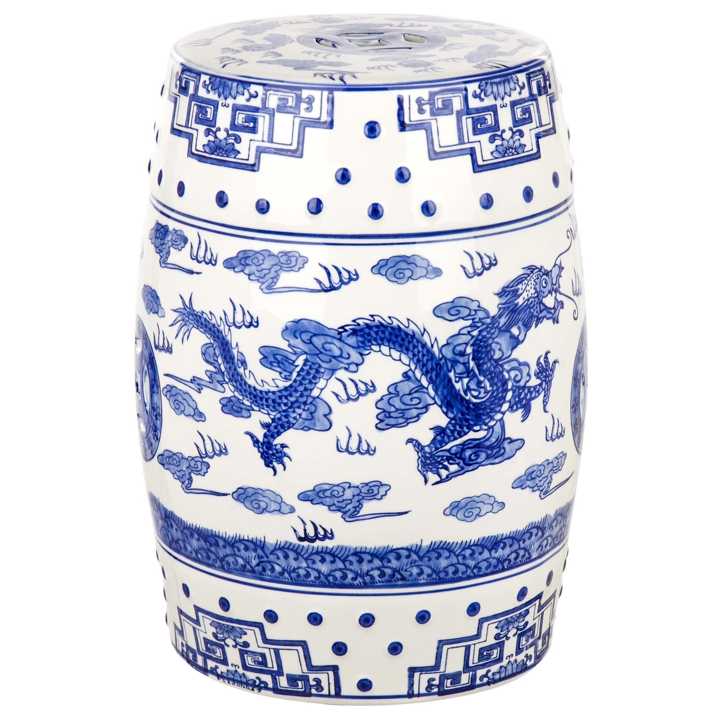 SAFAVIEH Dragon s Breath Chinoiserie Blue Ceramic Decorative