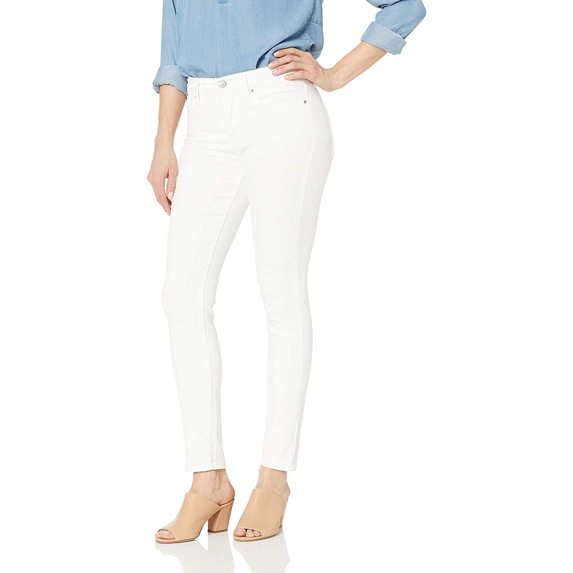 levi's white skinny stretch jeans