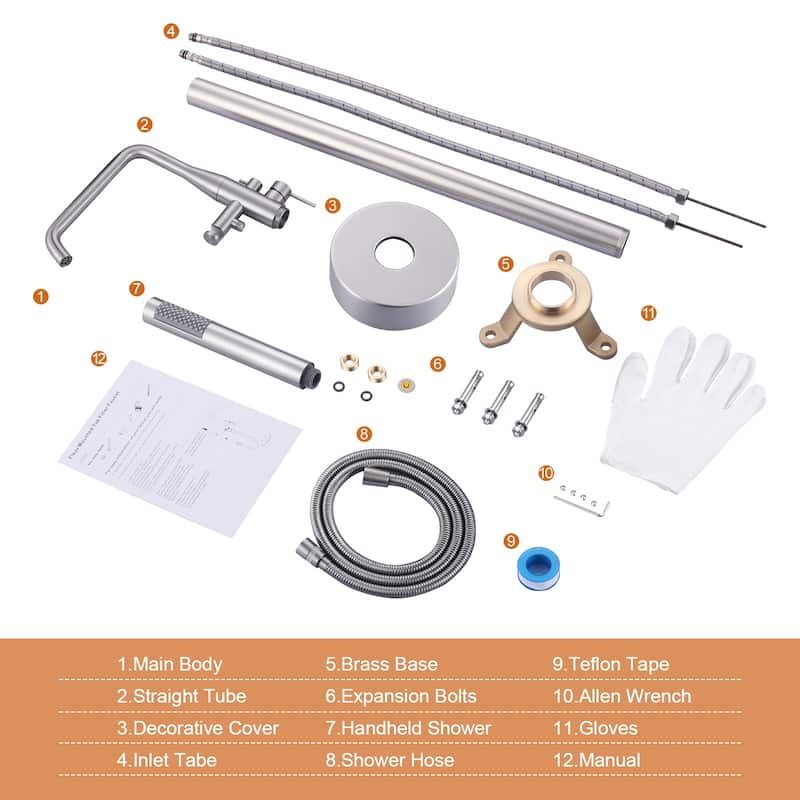 WOWOW Minimalist Freestanding Bathtub Faucet with Handheld Shower