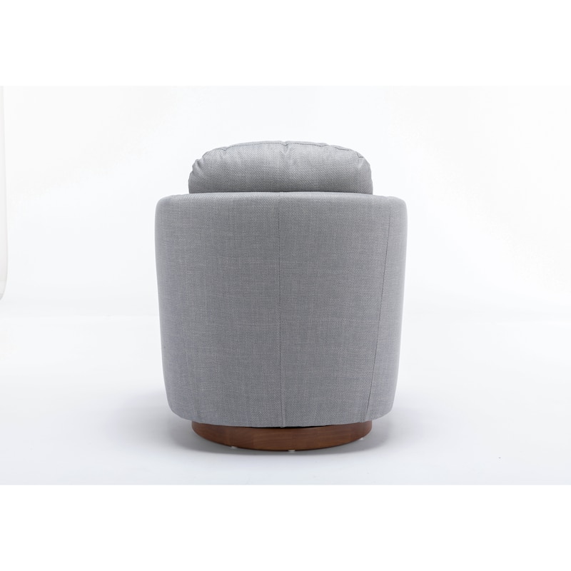 30.3" Swivel Accent Chair with Wood Base