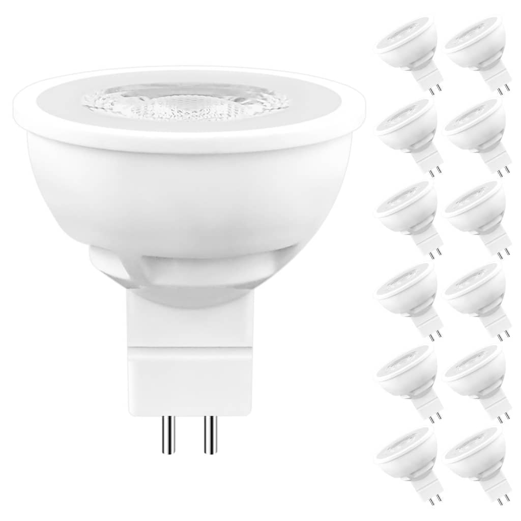 Luxrite MR16 LED Bulbs Dimmable 6.5W=50W 3500K 500 Lumens 120V GU5.3 Enclosed Fixture Rated 12PK - 3500K Natural White