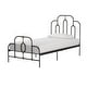 preview thumbnail 1 of 3, Twin size Farmhouse Adjustable Height Platform Bed in Black Gold Metal Finish Black
