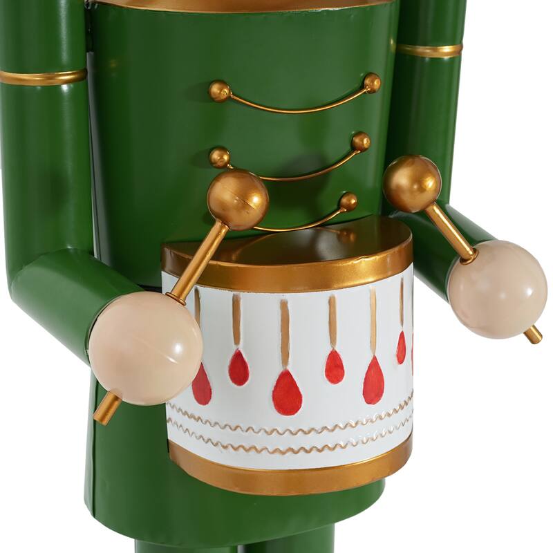 Christopher Knight Home - Jingle Classic Holiday Outdoor Iron Nutcracker Decor with Vibrant Festive Detailing