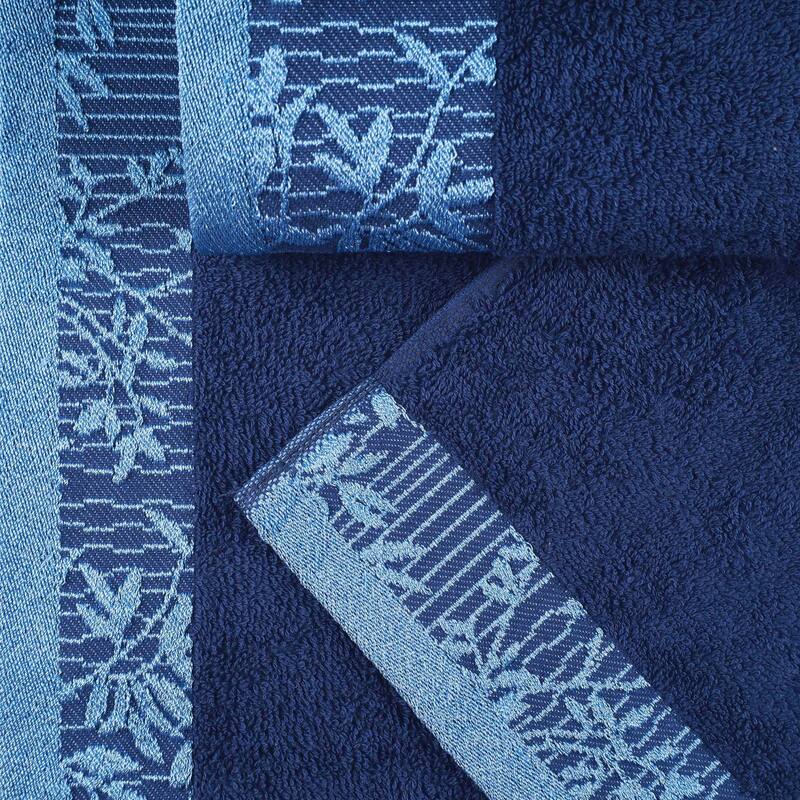 Superior Wisteria Cotton Floral Jacquard Border Bath Towel Set