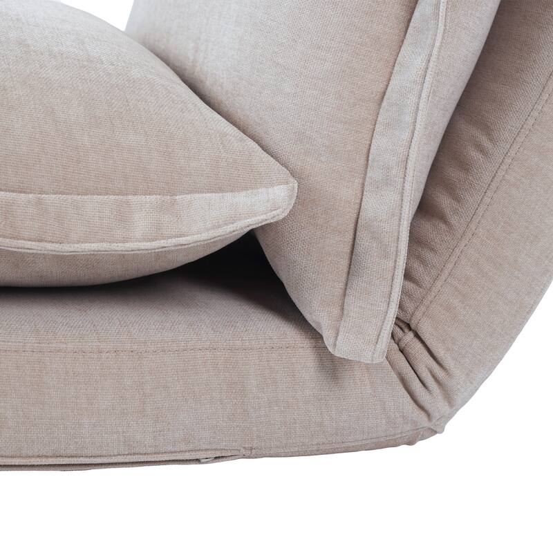 Lazy Sofa Chair Reclining Sofa Bed Floor Standing Single Sleeper Couch with Pillows and Adjustable Backrest for Small Space