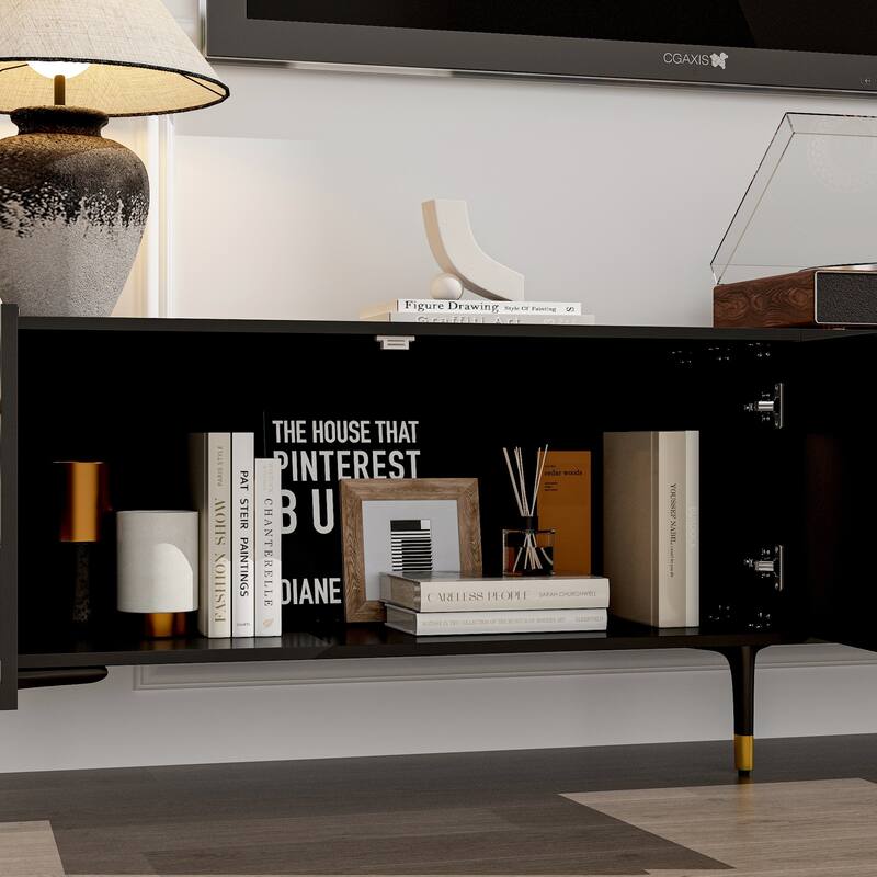 78.7 Inch TV Stand Entertainment Center with 2 Cabinets Media Console