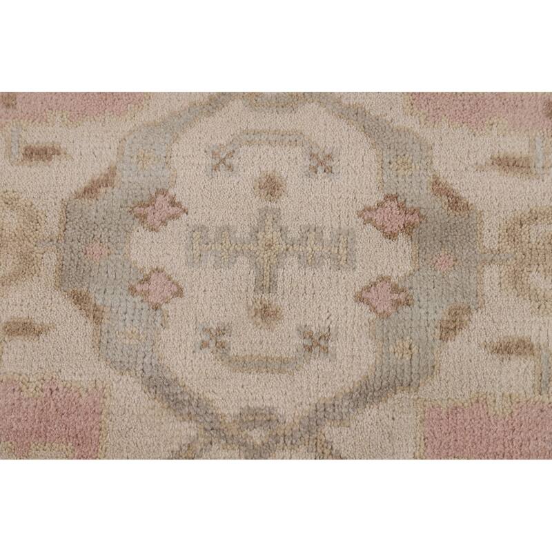 Earth Tone Oushak Indian Runner Rug Handmade Wool Carpet - 2'6"x 9'6"