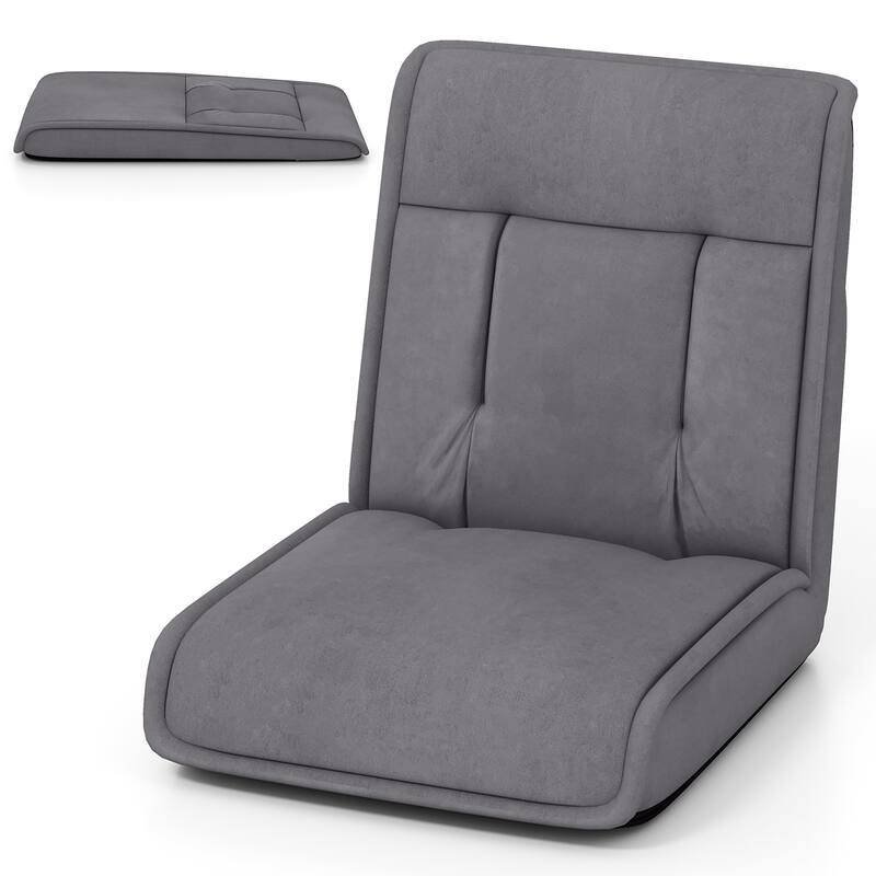 Gymax Folding Floor Chair Convertible Lazy Sofa Chair w/ Adjustable