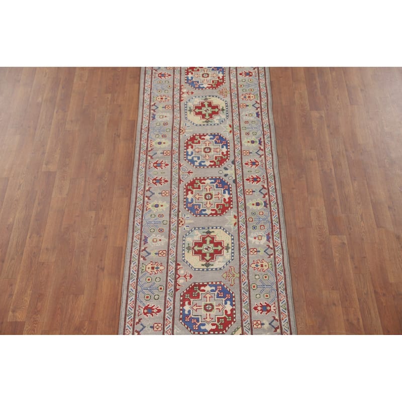 Kazak Runner Rug Handmade Wool Carpet - 2'8" x 13'4"