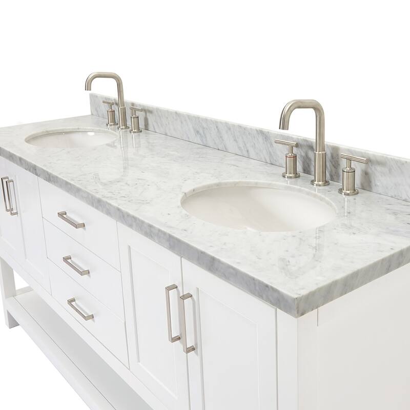 Ariel S073DCWOVO Magnolia 72" Free Standing Double Basin Vanity Set