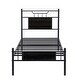 preview thumbnail 20 of 19, VECELO Industrial Kids Bed Frame with Wood Headboard,Twin Size Bed Set of 2