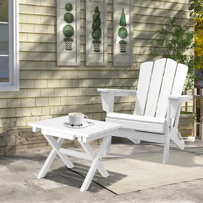 Outdoor Patio HDPE Foldable Side Table, Waterproof & Weather Resistant