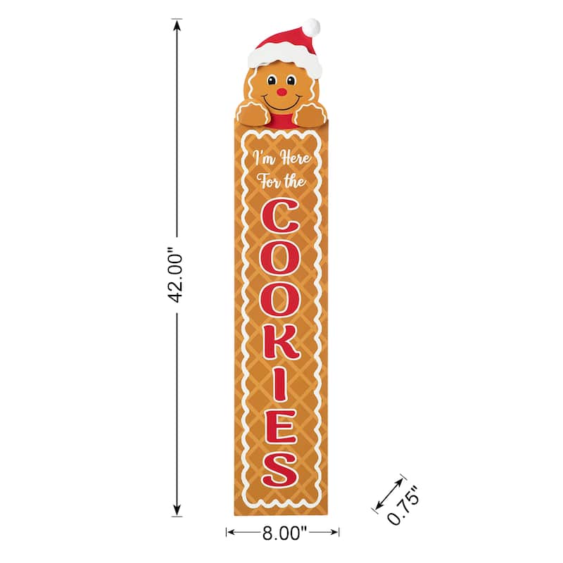Glitzhome 42"H Wood Gingerbread Man "Cookies" Porch Decor
