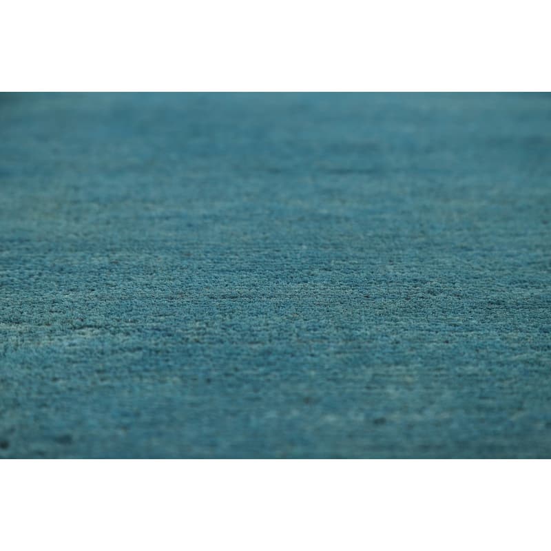 Light Blue Modern Gabbeh Oriental Area Rug Hand-Knotted Wool Carpet - 4'10" x 6'6"