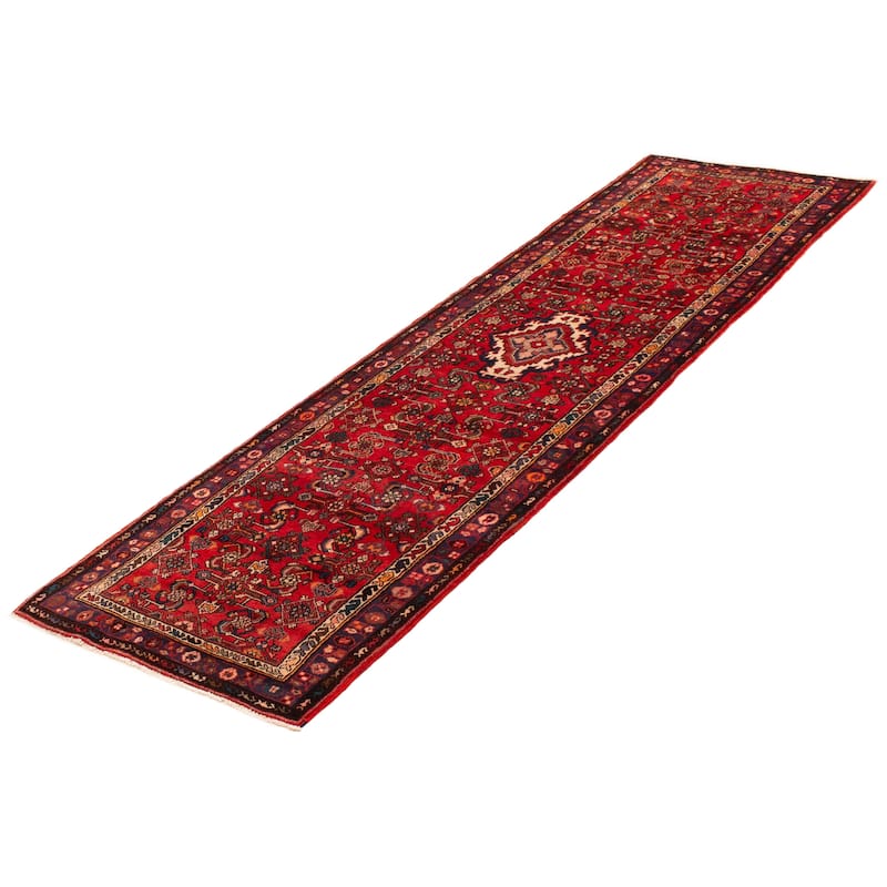 ECARPETGALLERY Hand-knotted Andelz Red Wool Rug - 3'6 x 12'7