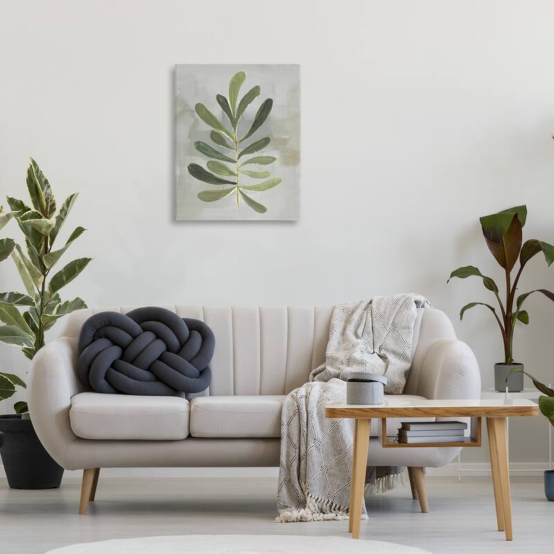 Stupell Single Green Leaf Branch Canvas Wall Art Design By Lanie Loreth