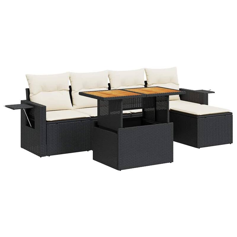 vidaXL Garden Sofa Set Black - 21.7 x 39.4 x 28.7