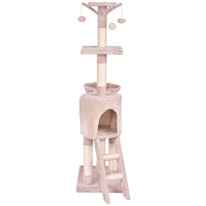 Gymax 56'' Cat Tree Kitten Pet Play House Furniture Condo Scratching