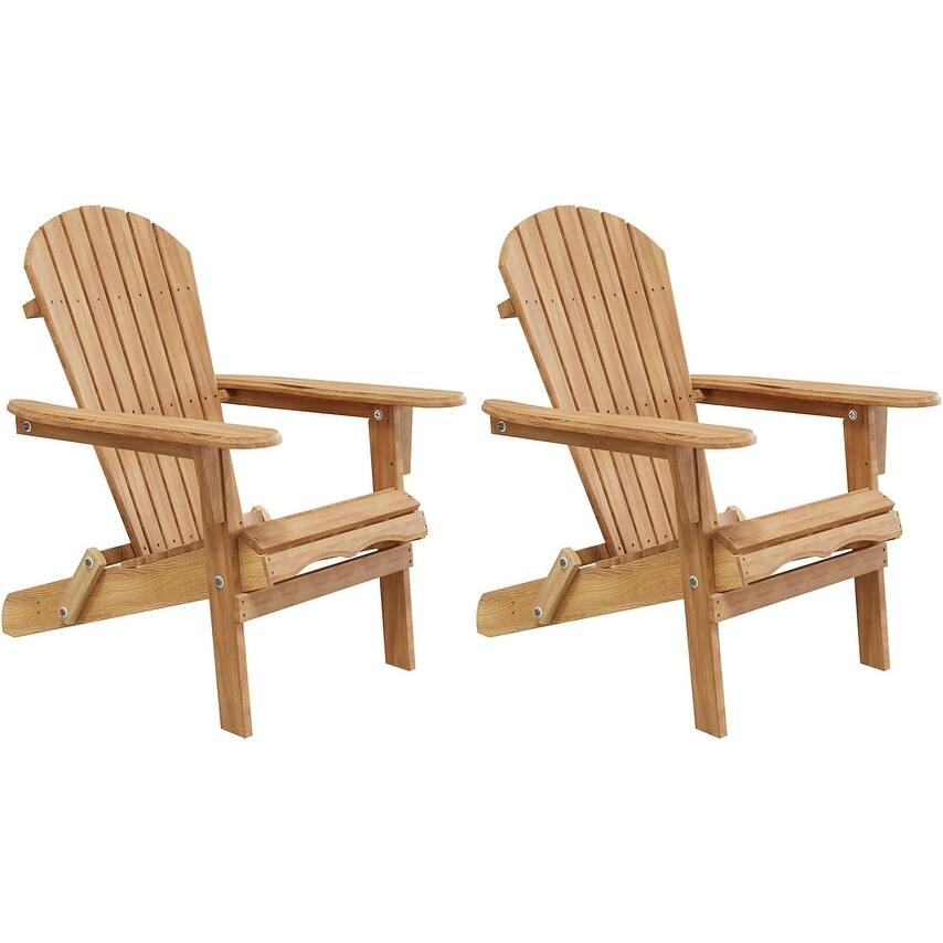 Folding Adirondack Chairs Wood Chair for Fire Pit, Poolside