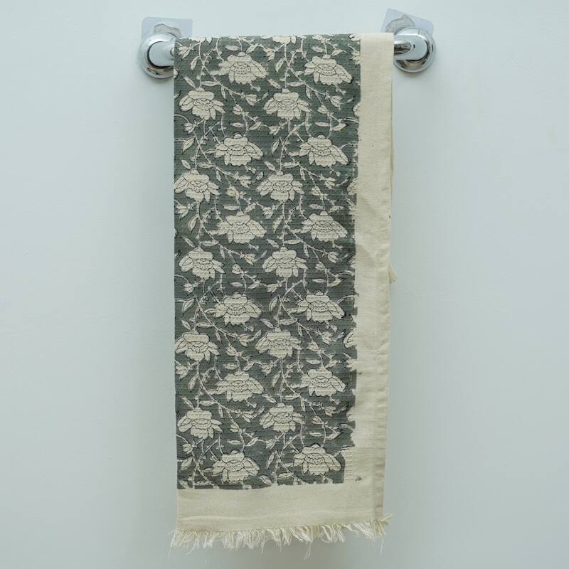Fabdivine Handmade Floral Block Print Kitchen or Bath Room Hand Towels Home or Office Accent