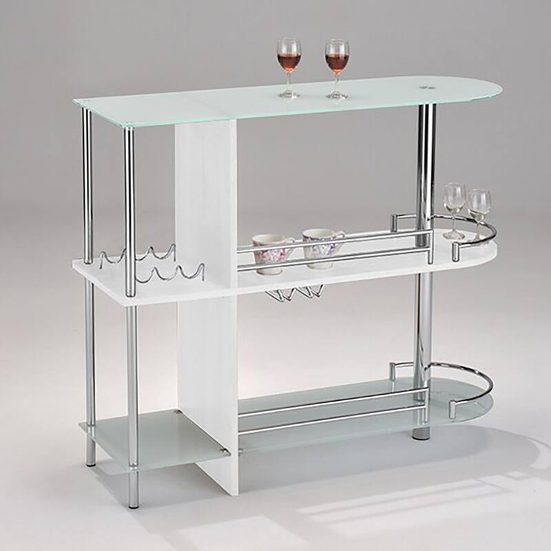 Bar Table with Two Tempered Glass Shelves