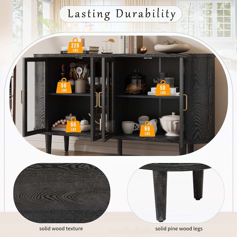 Farmhouse Sideboard Cabinet with Ample Storage,for Kitchen,Dining Room,Living Room and Entryway