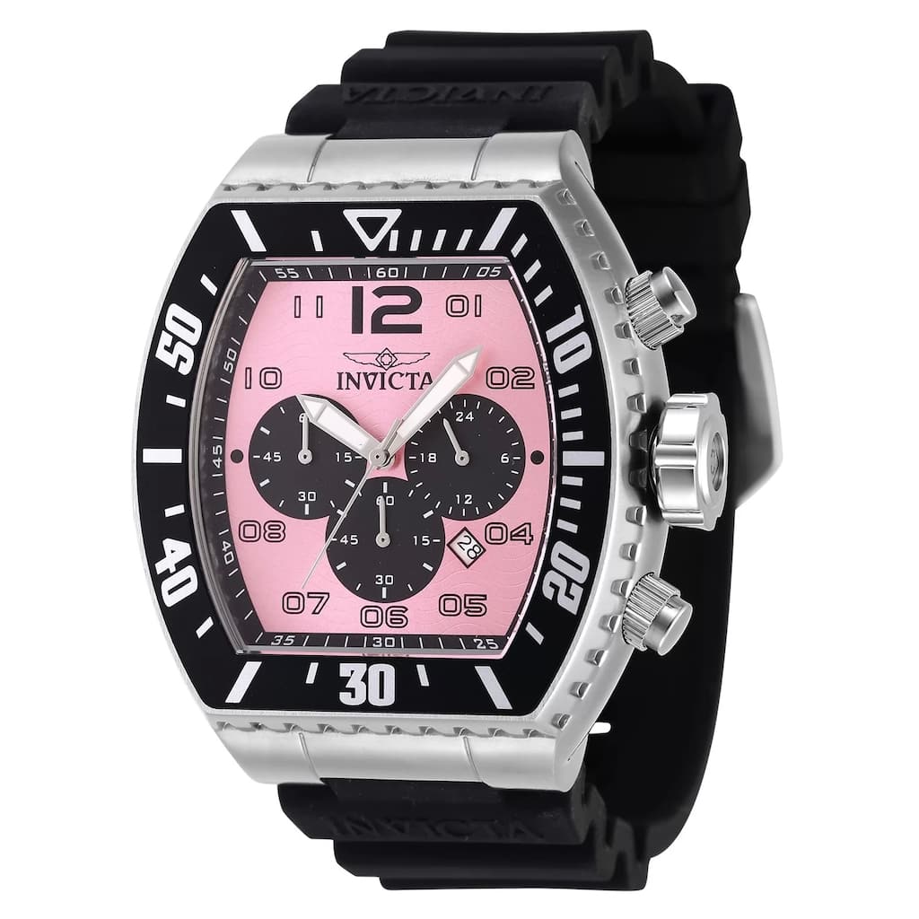 Invicta Men's 47286 Pro Diver Quartz Chronograph Black, Pink Dial Watch
