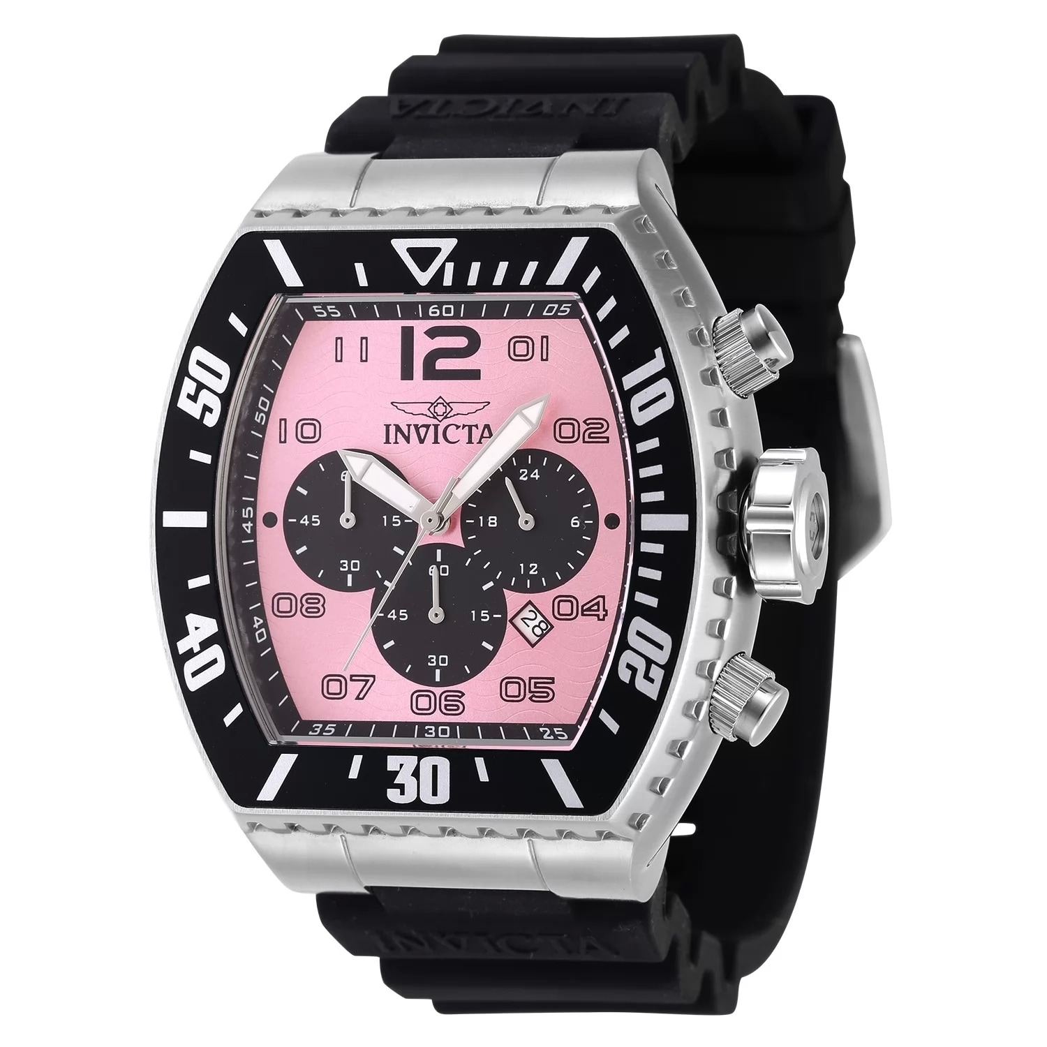 Invicta Men's 47286 Pro Diver Quartz Chronograph Black, Pink Dial Watch