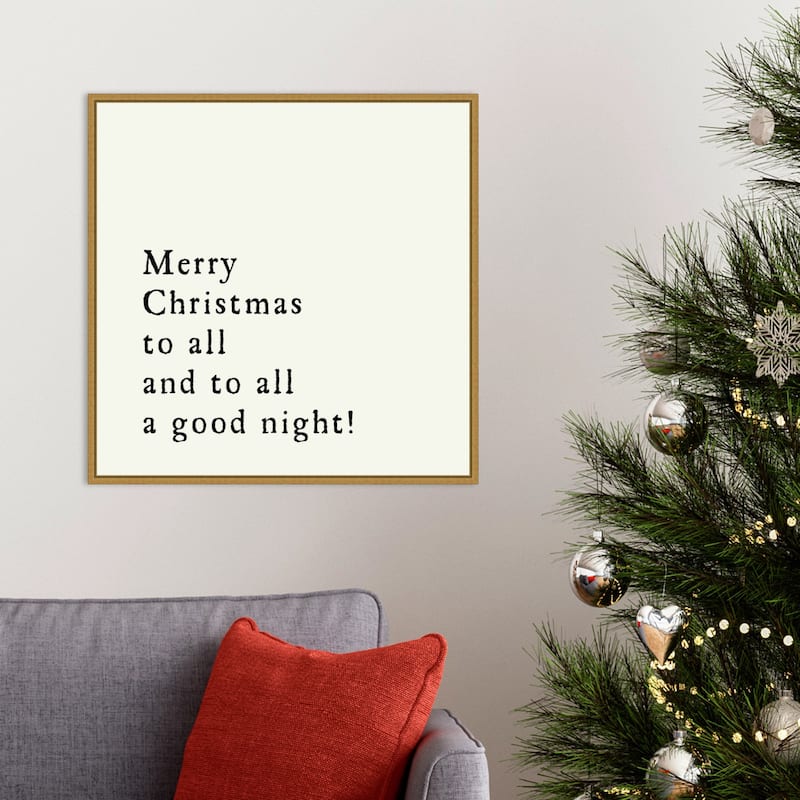 Merry Christmas To All by Amanti Art Portfolio Framed Canvas Wall Art